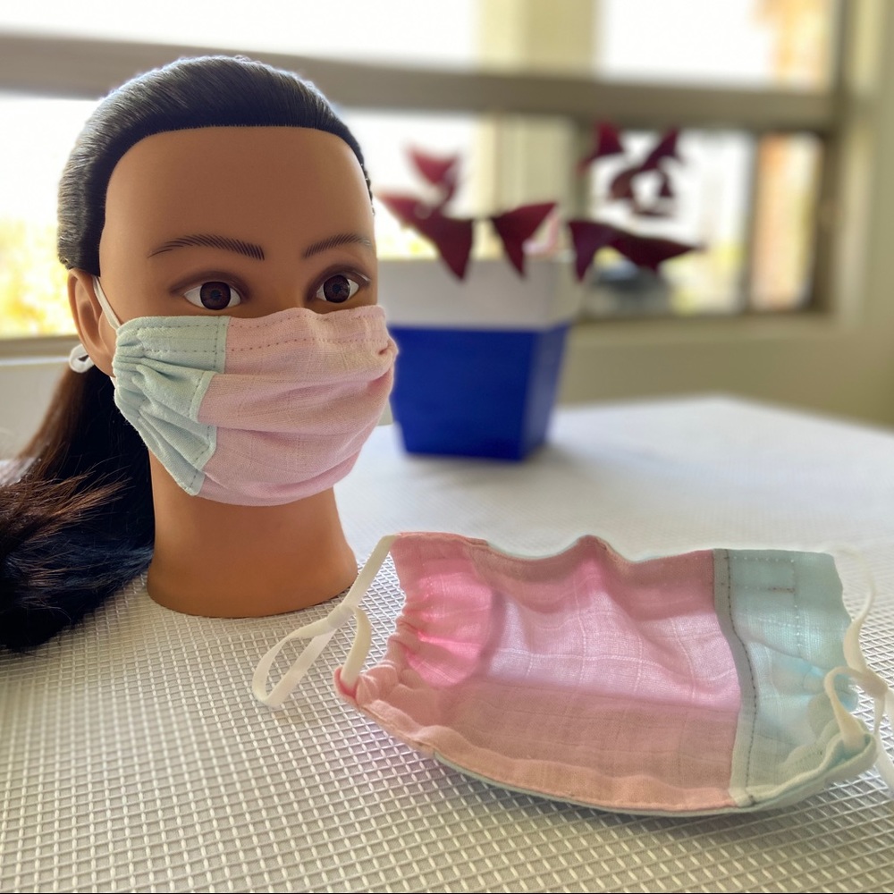 Reversible Muslin Face mask with Nosewire Pocket